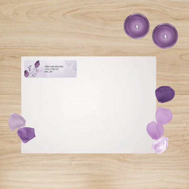 Étiquette de l'adresse de retour de Watercolor Mor (Créateur téléchargé)