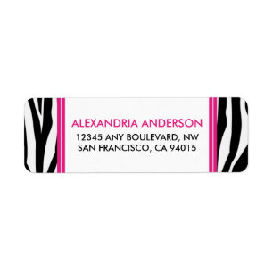 Étiquette de l'adresse de retour de Zebra Funky (r