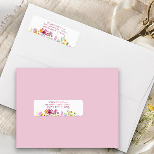 Étiquette de l'adresse de retour des beaux Fleurs 