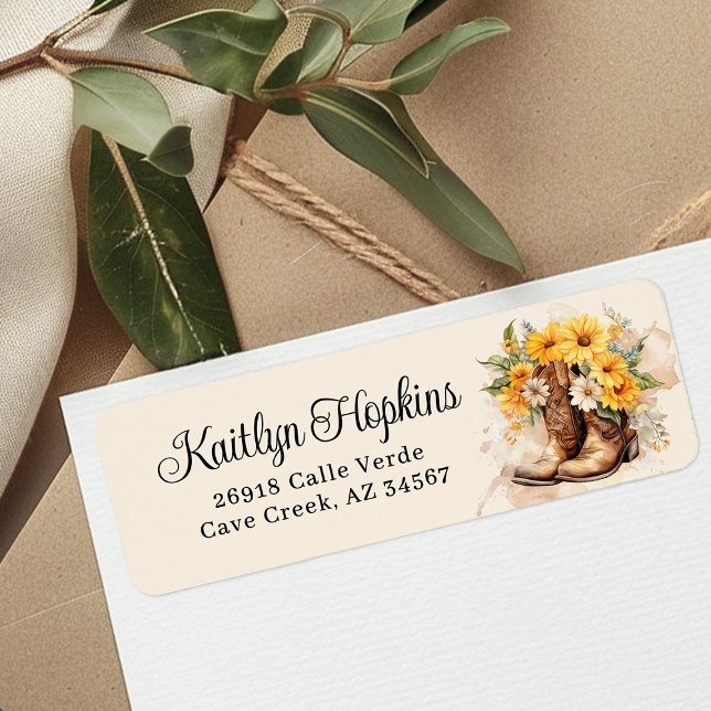 Étiquette de l'adresse de retour des bottes de fil (Créateur téléchargé)