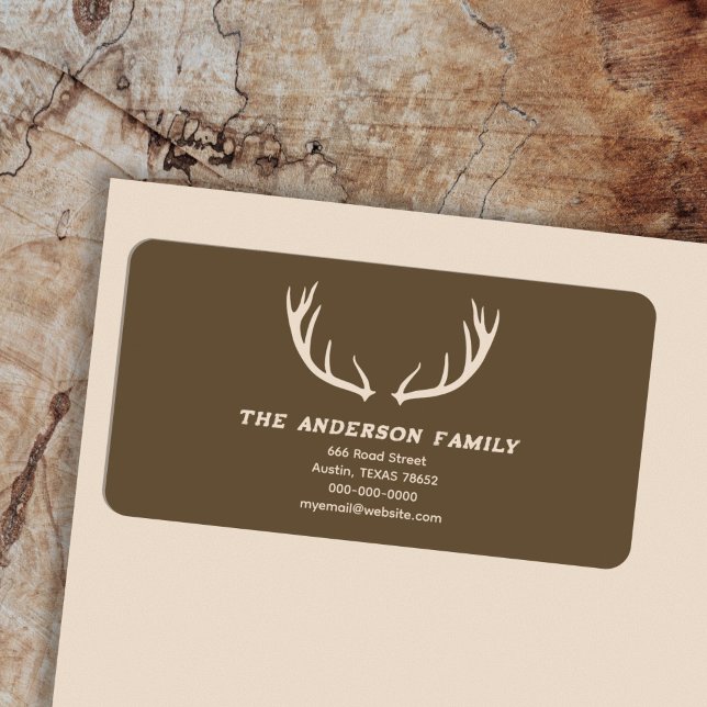 Étiquette de l'adresse de retour des cerfs (Deer Antlers Return Address Label Sticker)