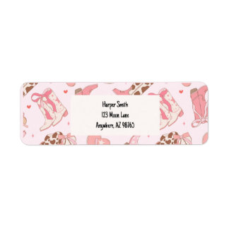 Étiquette de l'adresse de retour des filles du pre