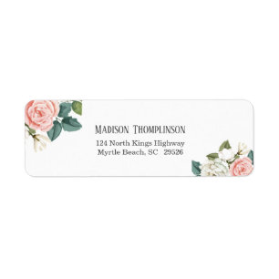 Étiquette de l'adresse de retour des fleurs de cor