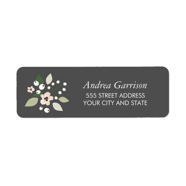 Étiquette de l'adresse de retour des fleurs de pra (Devant)