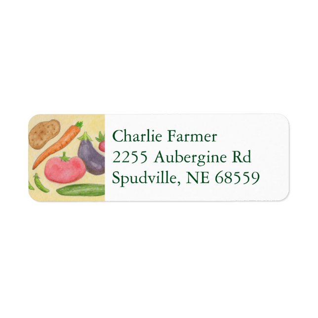 Étiquette de l'adresse de retour des légumes (Devant)