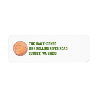 Étiquette de l'adresse de retour du basket-ball