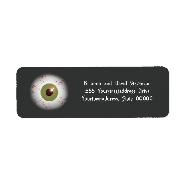Étiquette de l'adresse de retour du boule d'oeil e (Devant)