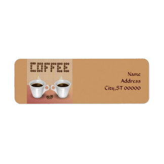 Étiquette de l'adresse de retour du café