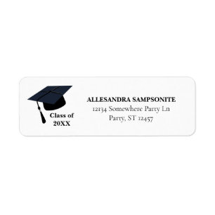 Étiquette de l'adresse de retour du Casquette noir