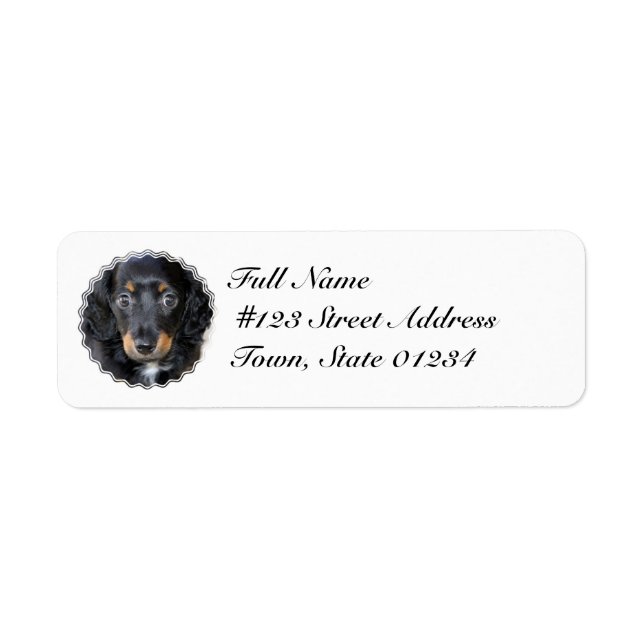 Étiquette de l'adresse de retour du chien chiot Da (Devant)