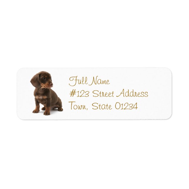 Étiquette de l'adresse de retour du chien Daschund (Devant)