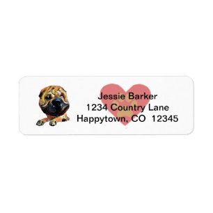 Étiquette de l'adresse de retour du chien Fun Sha