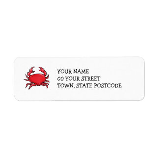 Étiquette de l'adresse de retour du crabe rouge