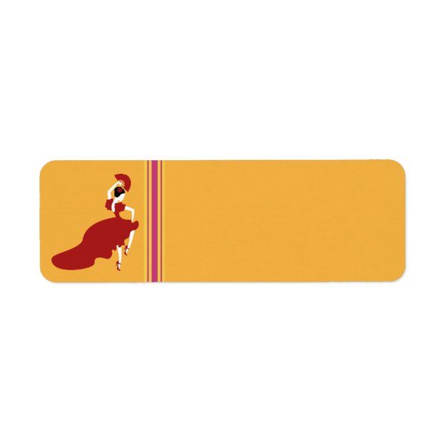 Étiquette de l'adresse de retour du danseur flamen (Devant)