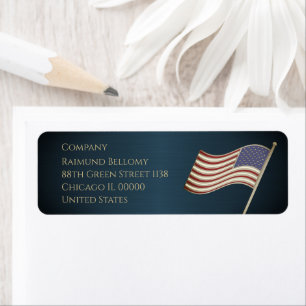 Étiquette de l'adresse de retour du drapeau USA