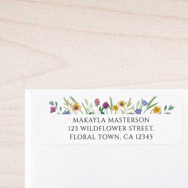 Étiquette de l'adresse de retour du fleur sauvage (Créateur téléchargé)