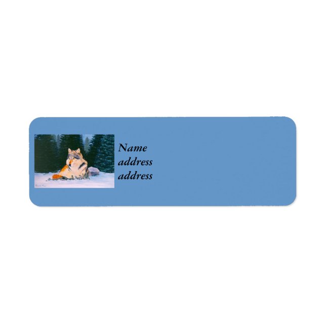 Étiquette de l'adresse de retour du loup de bois (Devant)