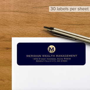 Étiquette de l'adresse de retour du monogramme d'e