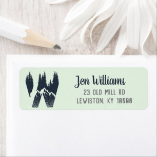 Étiquette de l'adresse de retour du monogramme "W"