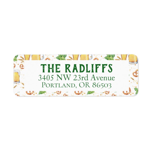 Étiquette de l'adresse de retour du Motif de pub (Devant)