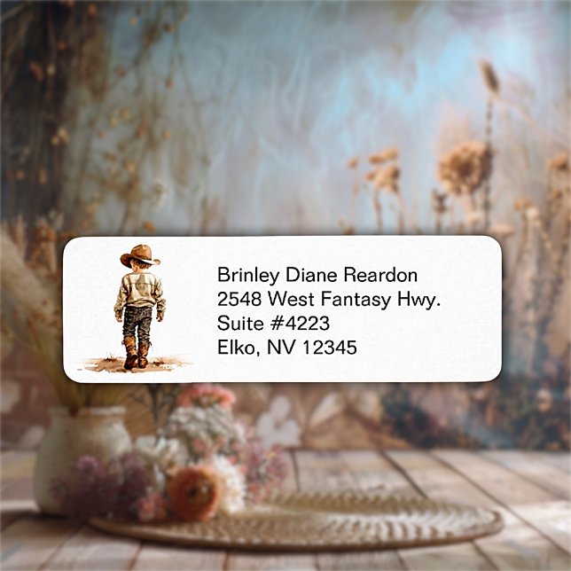 Étiquette de l'adresse de retour du petit garçon (Créateur téléchargé)