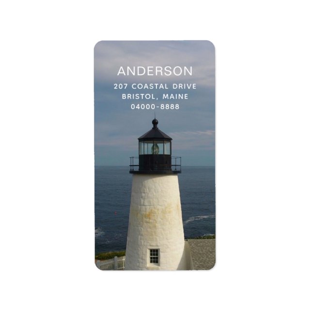 Étiquette de l'adresse de retour du phare vintage (Devant)