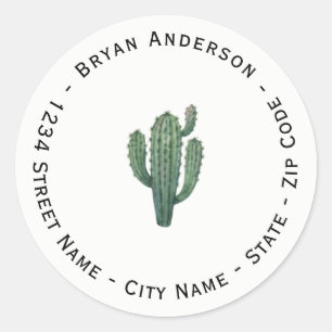 Étiquette de l'adresse de retour du Plante Cactus