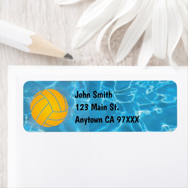 Étiquette de l'adresse de retour du Polo d'eau (En situation)