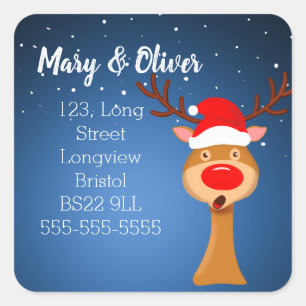 Étiquette de l'adresse de retour du pull de Noël