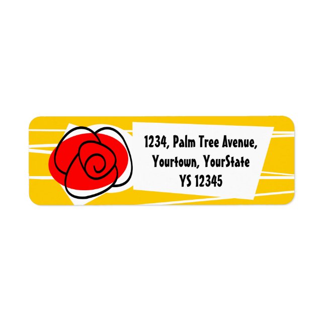 Étiquette de l'adresse de retour du Rose espagnol (Devant)