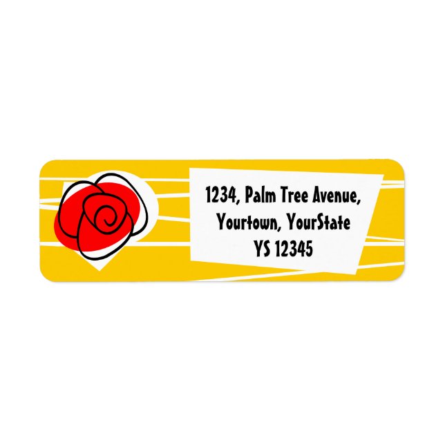 Étiquette de l'adresse de retour du Rose espagnol (Devant)