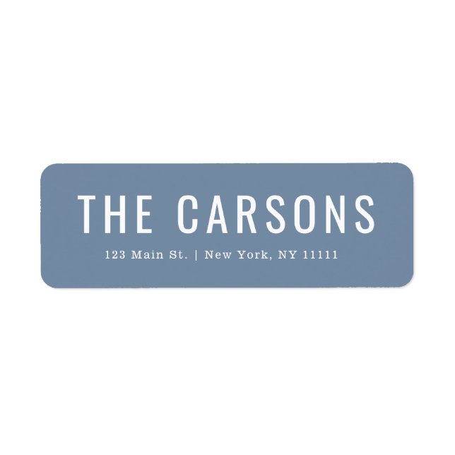 Étiquette de l'adresse de retour en bleu foncé (Devant)