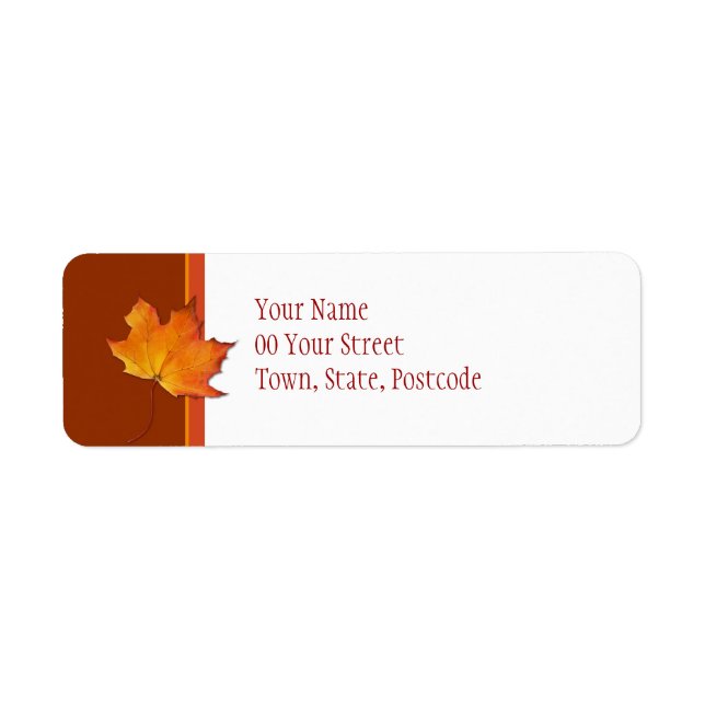Étiquette de l'adresse de retour Feuille d'érable (Devant)