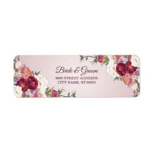 Étiquette de l'adresse de retour florale colorée