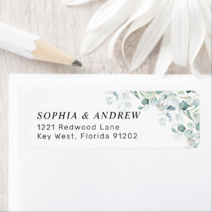 Étiquette de l'adresse de retour florale feuille E