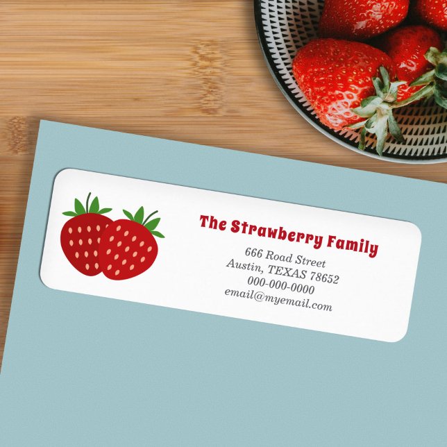 Étiquette de l'adresse de retour fraise (Strawberry Return Address Label)