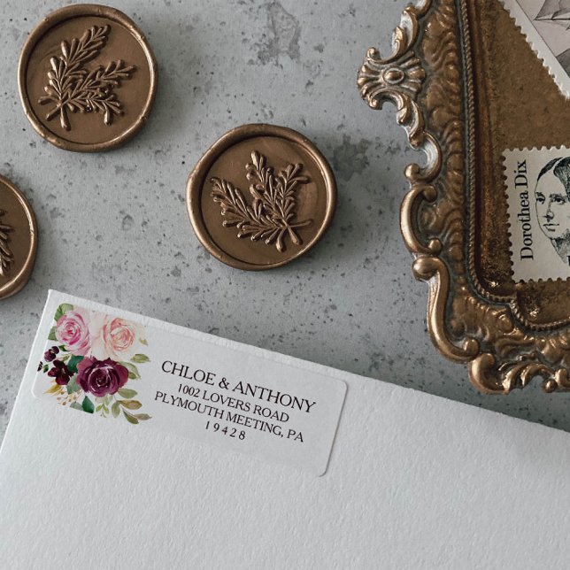 Étiquette de l'adresse de retour géométrique or (Créateur téléchargé)