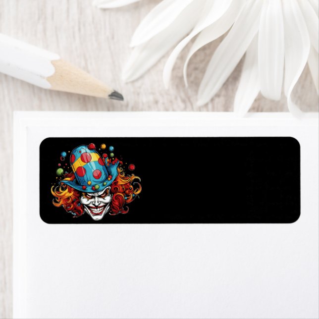 Étiquette de l'adresse de retour Halloween/Joker (En situation)