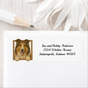 Étiquette de l'adresse de retour Happy Collie