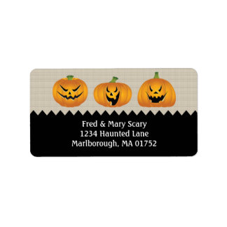 Étiquette de l'adresse de retour Jack-o-lanterns H