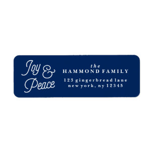 Étiquette de l'adresse de retour Joy & Peace