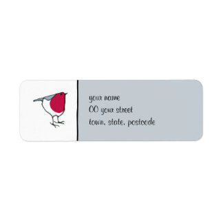 Étiquette de l'adresse de retour Little Robin grey