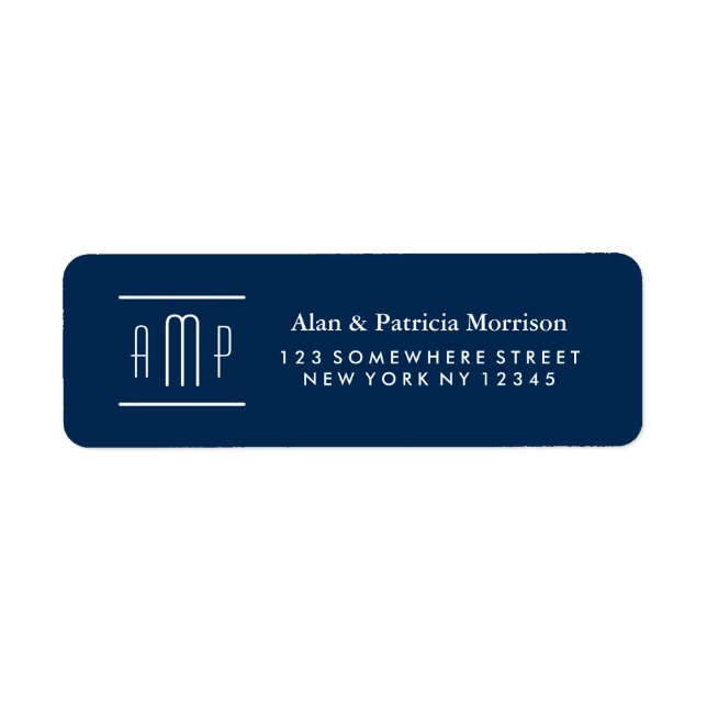 Étiquette de l'adresse de retour Monogramme (Devant)