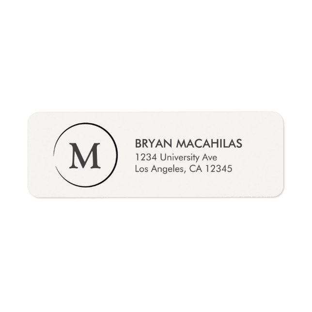 Étiquette de l'adresse de retour Monogramme (Devant)