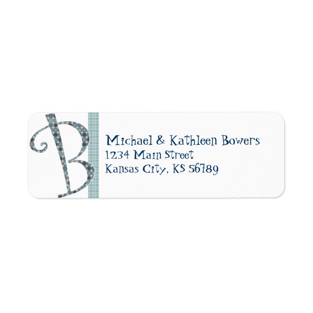 Étiquette de l'adresse de retour monogramme (Devant)