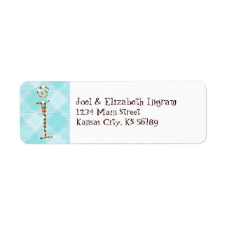 Étiquette de l'adresse de retour monogramme