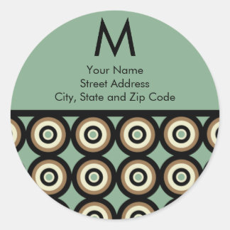 Étiquette de l'adresse de retour Monogramme - Jade