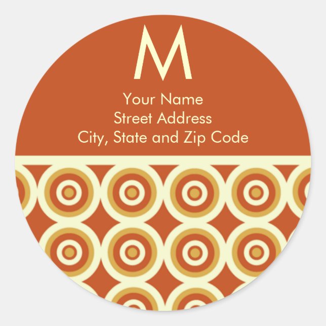 Étiquette de l'adresse de retour Monogramme - Oran (Devant)