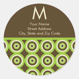 Étiquette de l'adresse de retour Monogramme - Vert