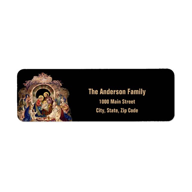 Étiquette de l'adresse de retour Nativité de Jésus (Devant)